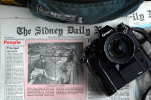Camera, Courthouse, and Front page. All in one shot.