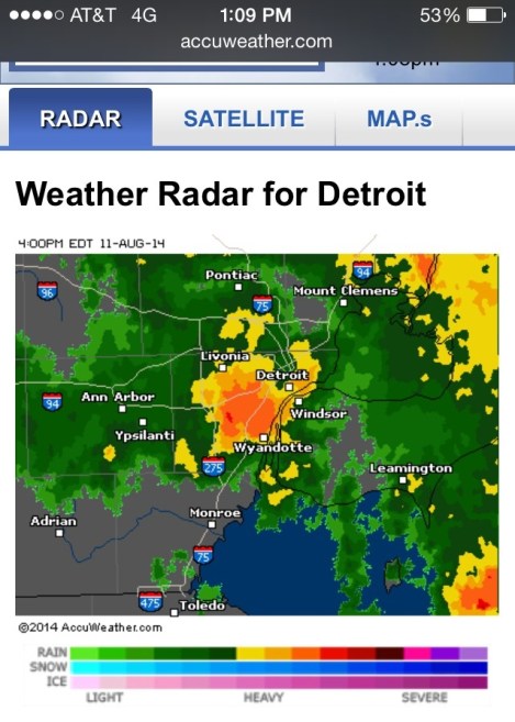 The storm in Detroit