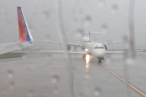 Getting our place in line to take off